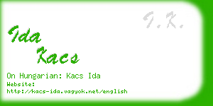 ida kacs business card